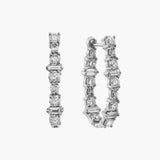 Ileana Makri 18K White Gold Diamond Rivulet Spread Inside Out Oval Hoops