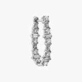 Ileana Makri 18K White Gold Diamond Rivulet Spread Inside Out Oval Hoops