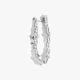 Ileana Makri 18K White Gold Diamond Rivulet Spread Inside Out Oval Hoops