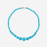 Irene Neuwirth Beaded 16.25" Necklace Strung with Kingman Turquoise Spheres and 18K Yellow Gold Clasp