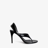 Alaia Black Infradito Sandals in Leather