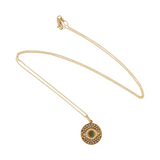 Ileana Makri 18K Yellow Gold Little Dawn Pendant with Tsavorites, Blue Sapphire, and White and Champagne Diamonds