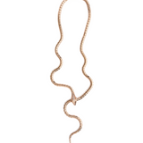 Sidney Garber 18K Yellow Gold Snake Lariat Wrap Around Necklace with Pavè Diamond Head and Tail