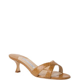 Manolo Blahnik Callamu Open Toe Mule in Light Brown