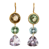 Marie-Hélène De Taillac 22K Yellow Gold Multicolored Elizabeth T Earrings