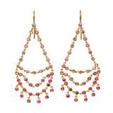 Marie-Hélène De Taillac 22K Yellow Gold Pink Sapphire Dancing Emilie Earrings