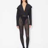 Alaia Noir Crocodile Tights