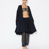 Alaia Minuit Cashmere Peplum Coat