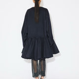 Alaia Minuit Cashmere Peplum Coat