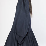 Alaia Minuit Cashmere Peplum Coat