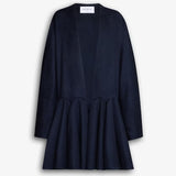 Alaia Minuit Cashmere Peplum Coat