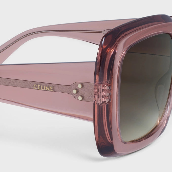 Transparent Rose Square Sunglasses