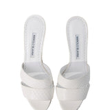 Manolo Blahnik Iacopo Open Toe Mule in White