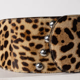 Alaia Brun Sepia Leopard Oval Buckle Belt