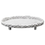 Astier de Villatte Setsuko Oval Leaf Platter with Feet