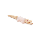 18K Yellow Gold Opal Alligator Bite Single Earring