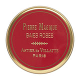 Overhead view of magic pink peppercorn stone on white background, with no model shown.