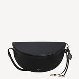 Front view of noir hip east west bag on white background, with no model shown.