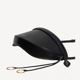 Flat view of noir hip east west bag on white background, with no model shown.