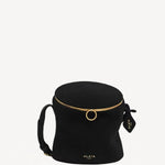 Front view of noir la canette small bag on white background, with no model shown.