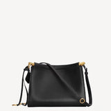 Back view of noir le click small square bag on white background, with no model shown.