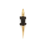 18K Yellow Gold Ebony Wood Large Alligator Bite Single Earring