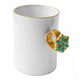 Astier de Villatte Serena Blue Flower Ring Cup