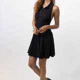 Alaia Noir Polo Skater Dress in Pique