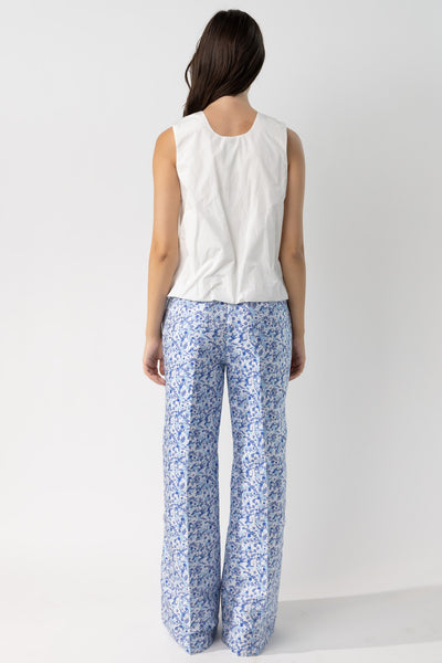 Paneled and Piped Flair Pant