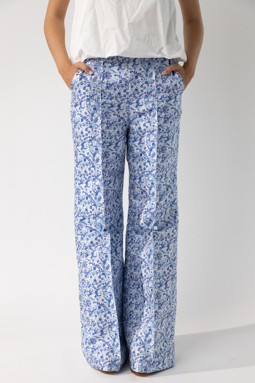 Paneled and Piped Flair Pant