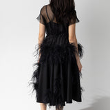 Louiza Babouyan Skirt with Feathers