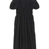 Back view of black Betsy Dress on white background, with no model shown.