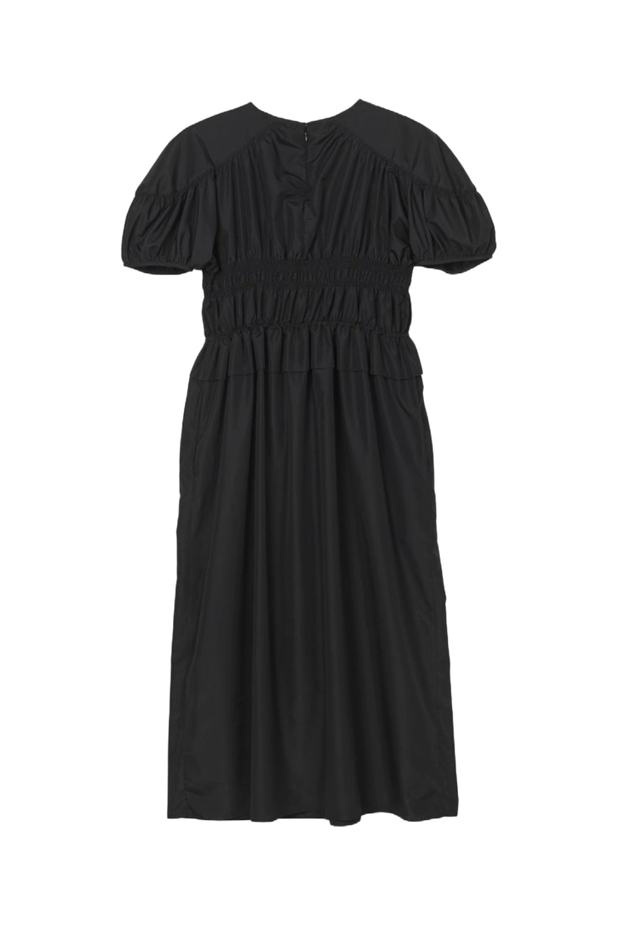 Back view of black Betsy Dress on white background, with no model shown.