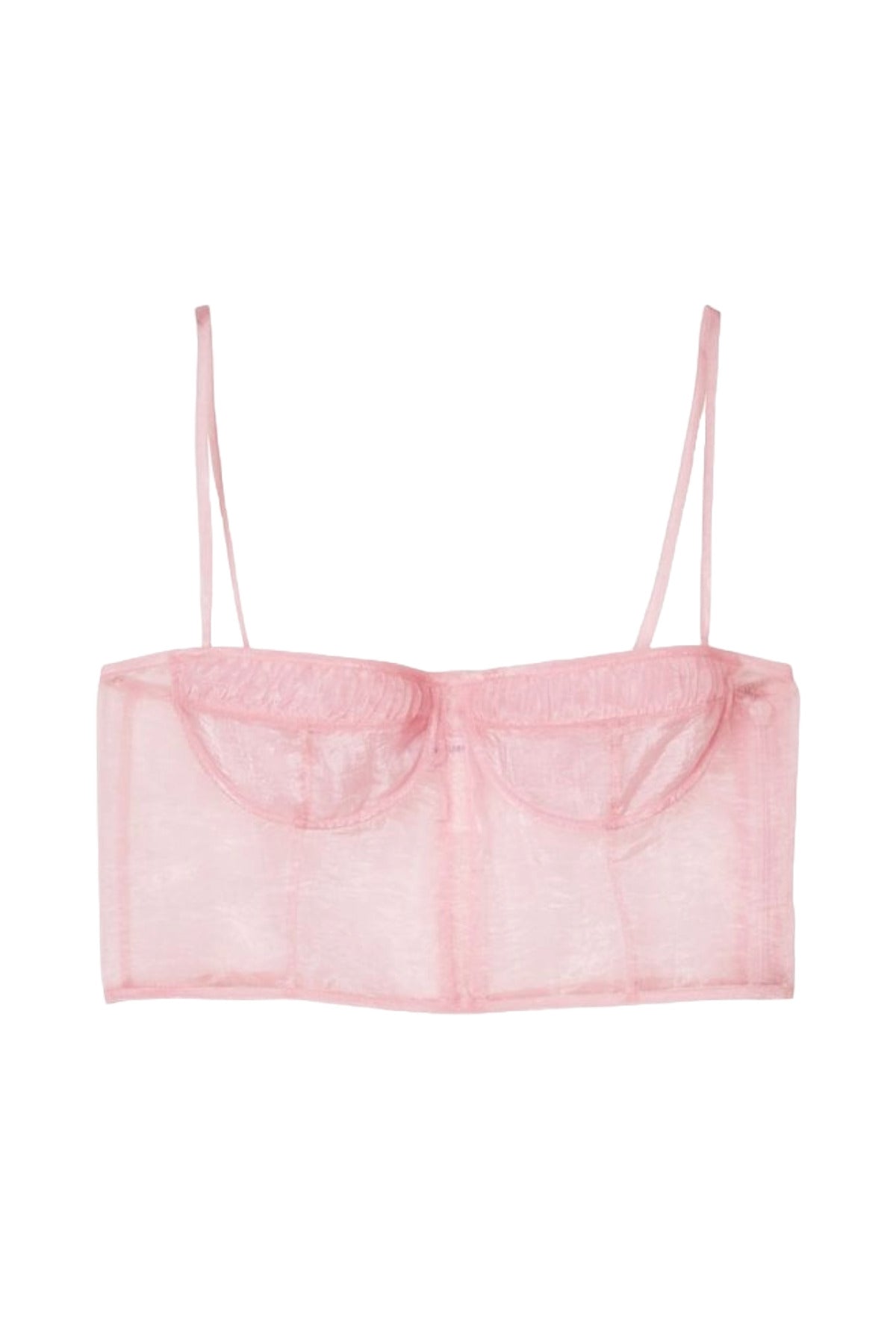 Front view of blush pink Anya Bustier on white background, with no model shown