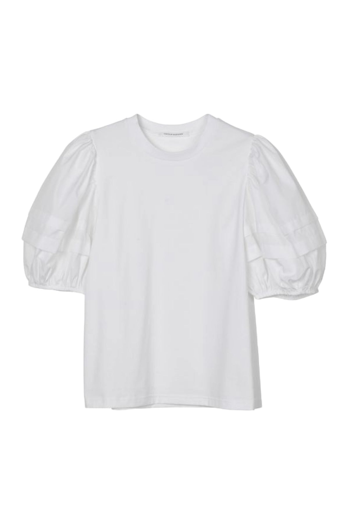 Front view of white Ben T-Shirt on white background, with no model shown.