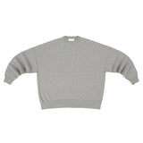 Front view of grey sweater on white background, with no model shown.