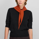 Front view of raven no 432 well lamb sweater on model wearing brown pants, against a white background.