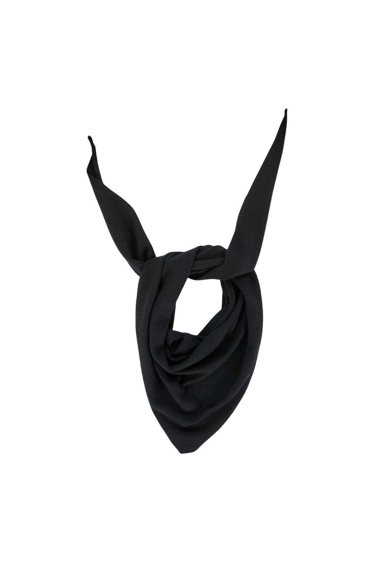 Front view of raven witch scarf on white background, with no model shown