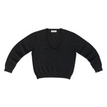 Front view of raven jacob sweater on white background, with no model shown