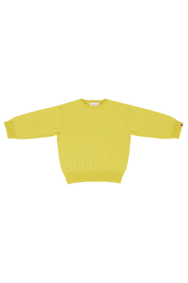 Front view of sunny jewel sweater on white background, with no model shown.