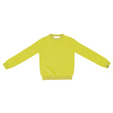 Front view of sunny kid sweater on white background, with no model shown.