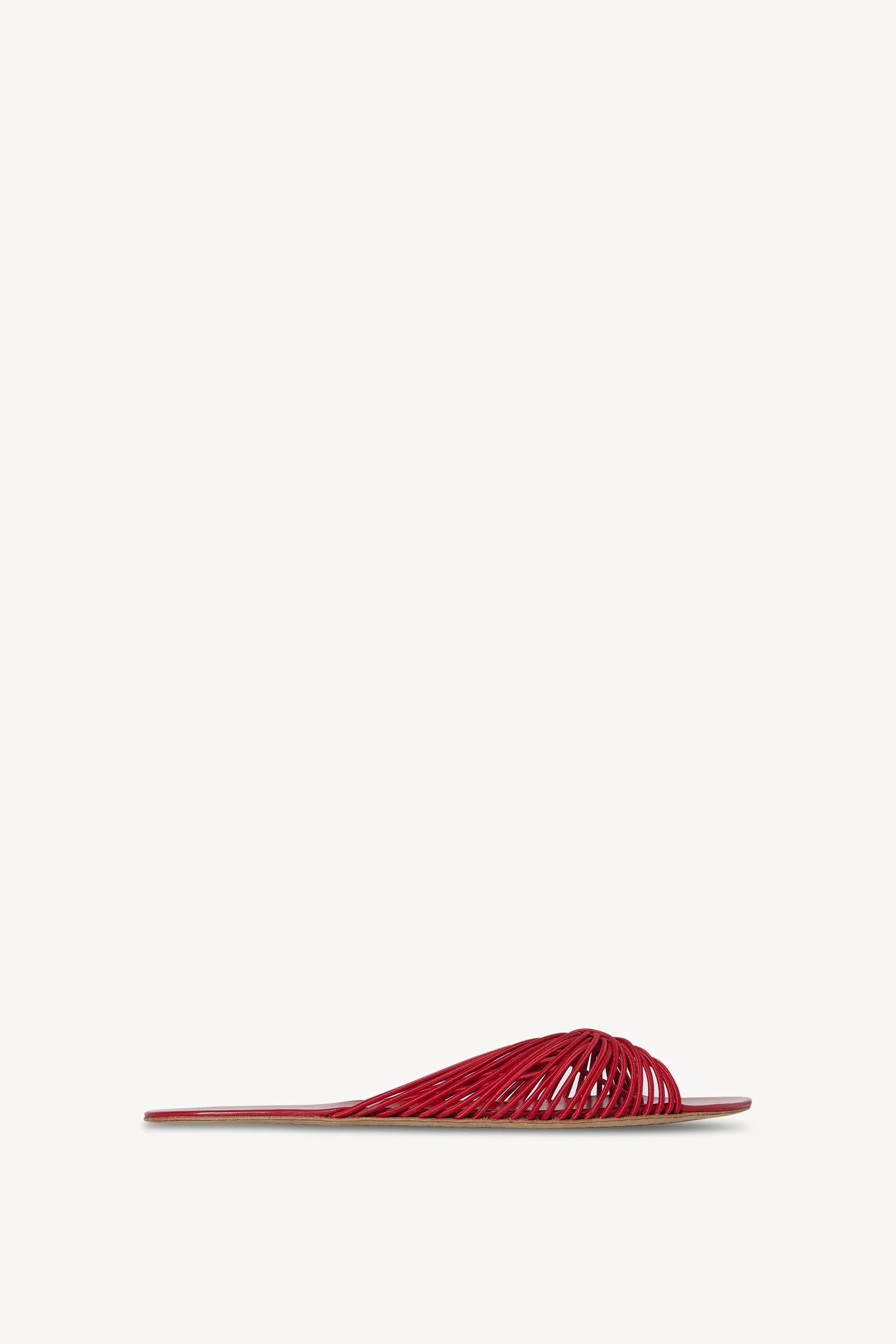 サンダル・ミュール 25ss THE ROW Sarasandals with elastic and leather Sara Slide Sandal Red in Elastic and Leather – The Row