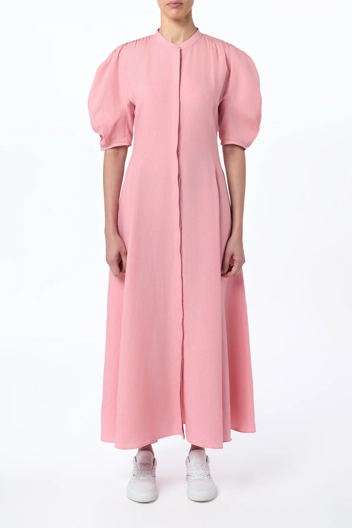 gabriela hearst pink dress Amor ribbed cashmere and silk-blend midi dress - pink
