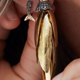 18K Yellow Gold Scarab Bunch Single Earring