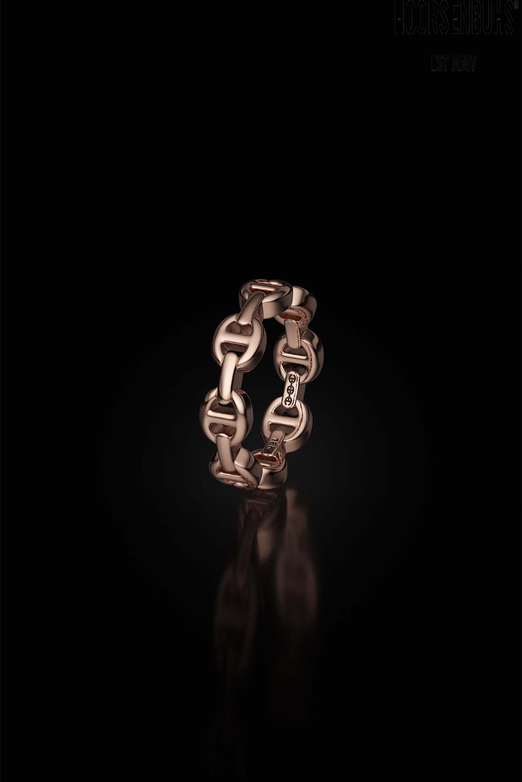 18K Rose Gold Dame Tri-Link Ring