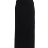 Front view of black geo petra skirt on white background, with no model shown.
