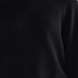 Front closeup view of black loft lara sweater on model, against a white background.