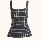 Front view of charcoal combo inna top on white background, with no model shown.