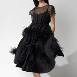 Louiza Babouyan Skirt with Feathers