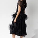 Louiza Babouyan Skirt with Feathers